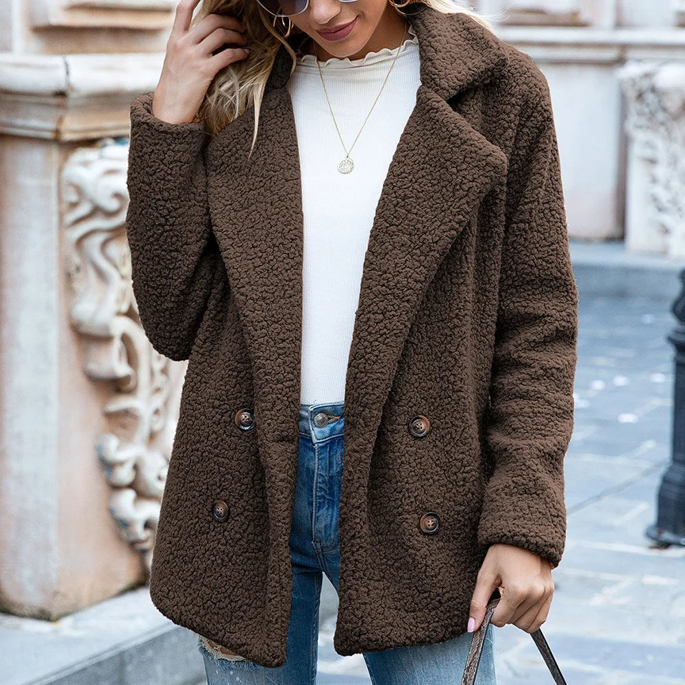 Kurtka Damska Oversized Teddy Look – Średniej Długości