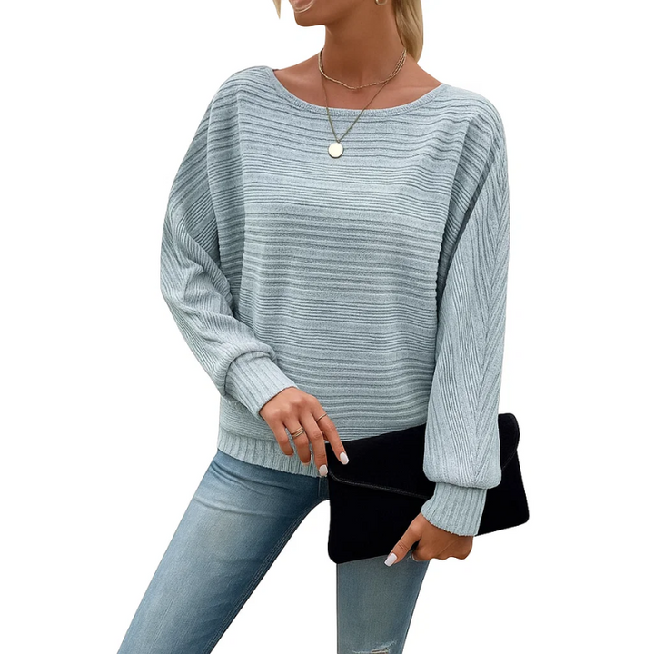 Damski Sweter z Dzianinowym Wzorem w Paski